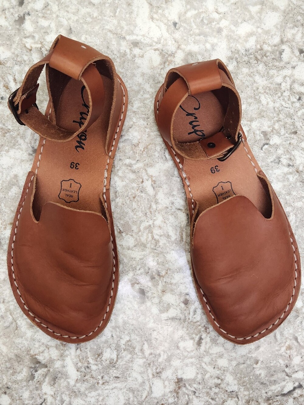 Tan Leather Barefoot Flats